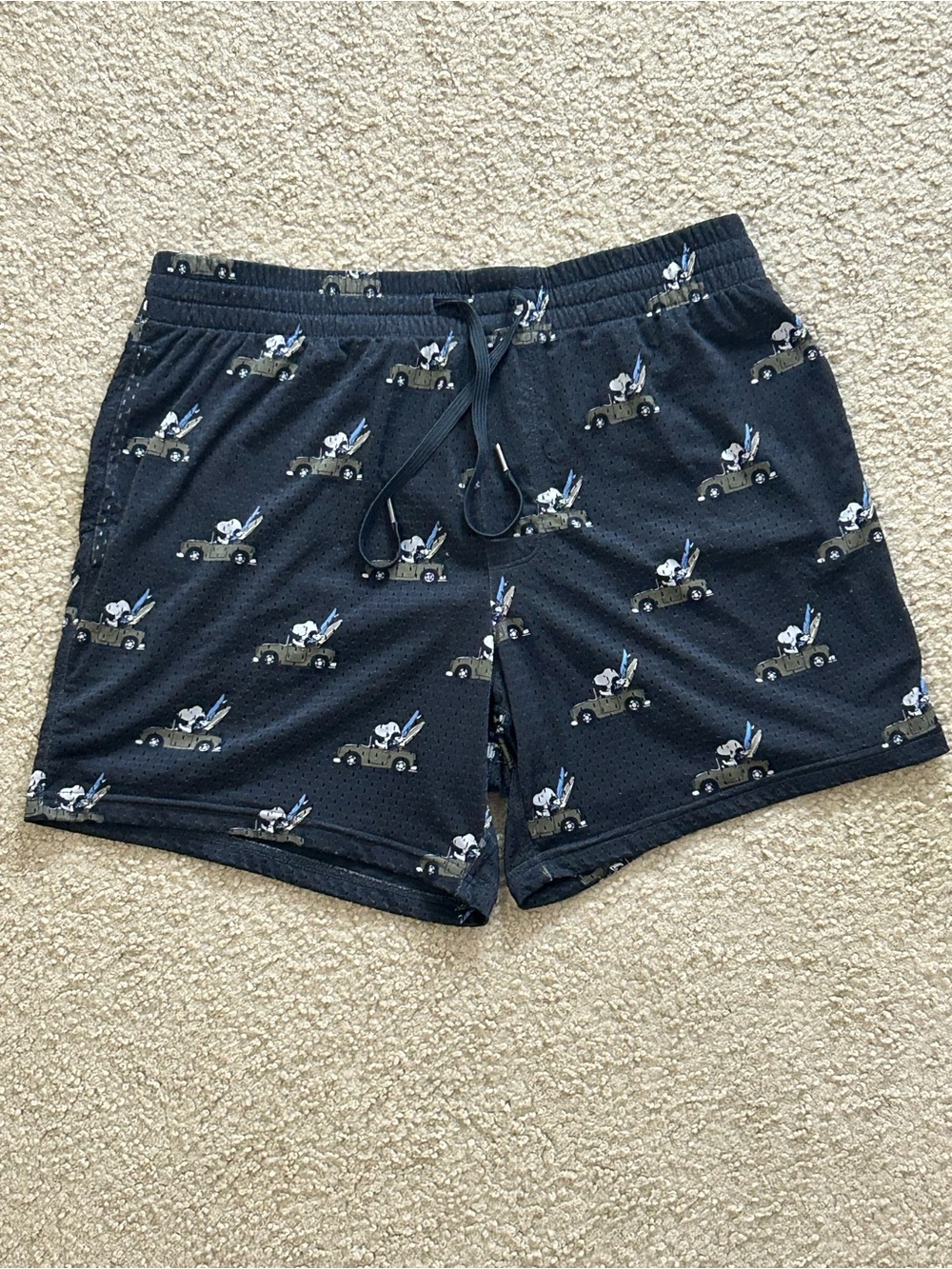 American Eagle Lounge Snoopy Print Shorts Drawstring Mesh Medium Mens